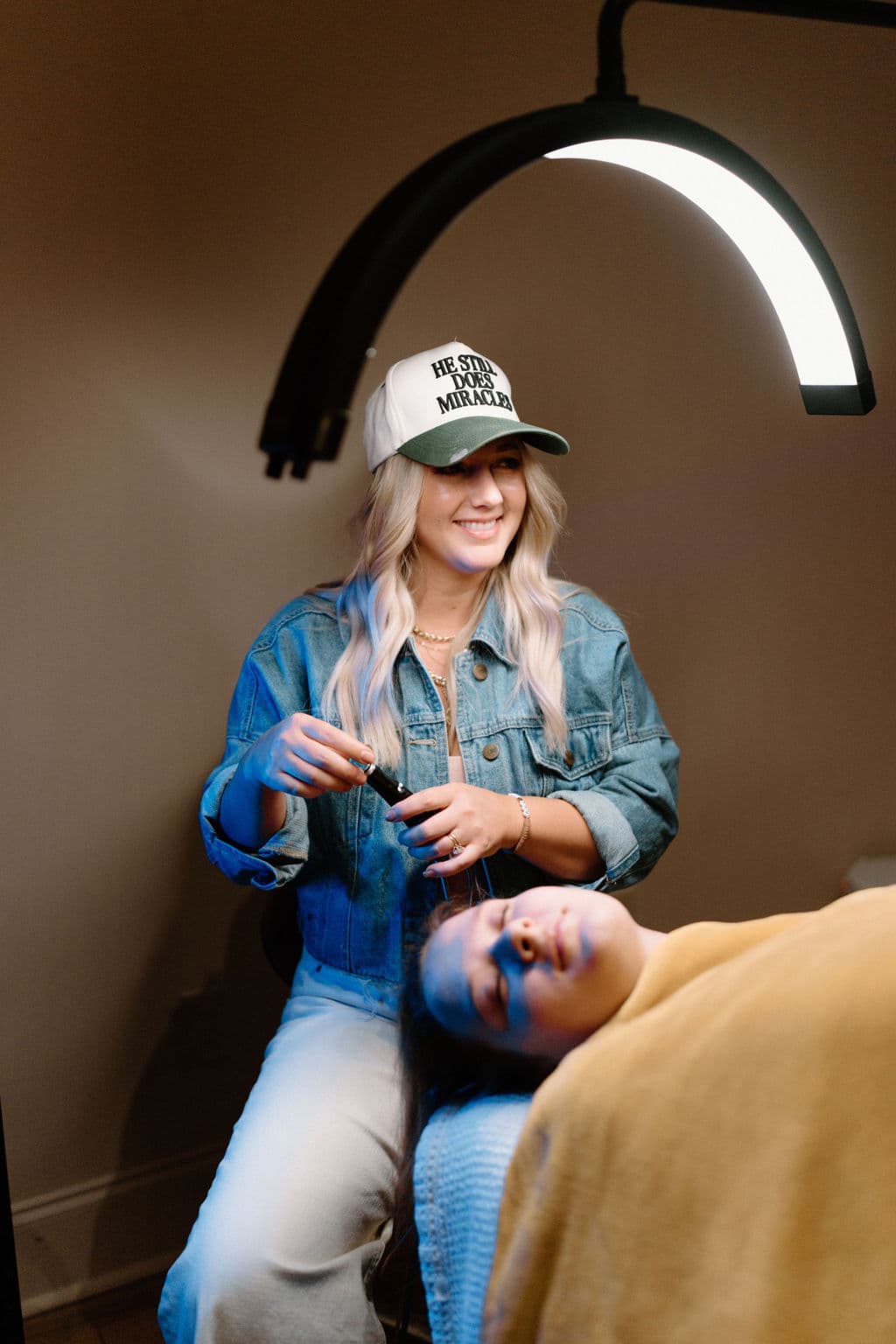 Molly with a client at Wellspring